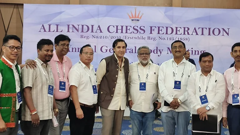 Sanjay Kapoor (M) was elected as FIDE India Zone President on Thursday. - Photo: X/ @SnjKpr